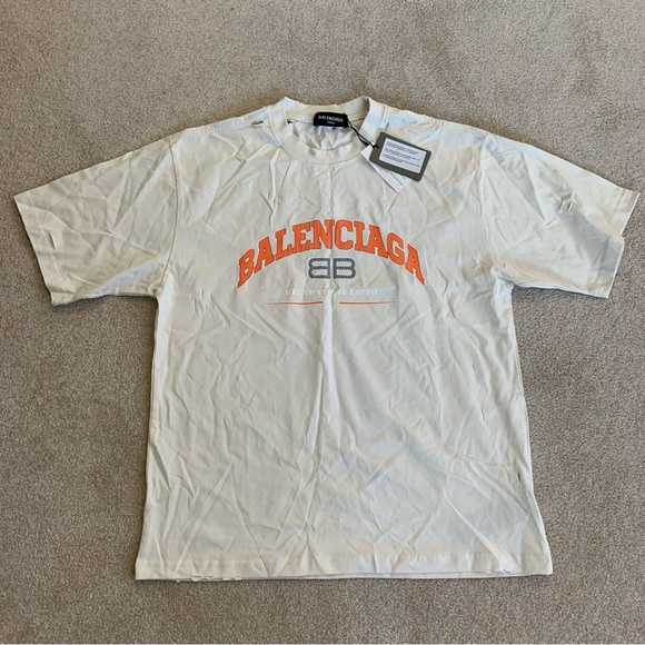 Balenciaga Unifit Beige Short Sleeve T-Shirt Size M